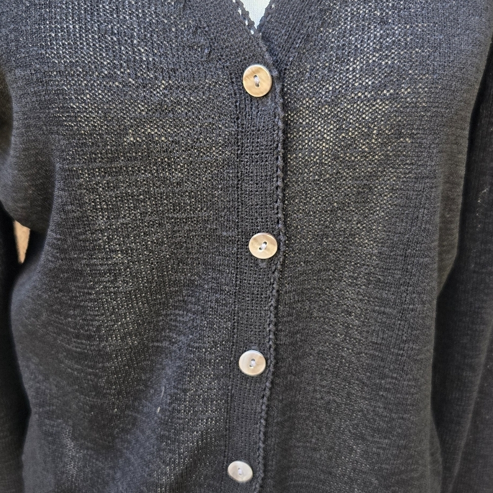 St Michael From Marks & Spencer Women’s Black V-Neck Button Cardigan Sweater - Picture 4 of 7